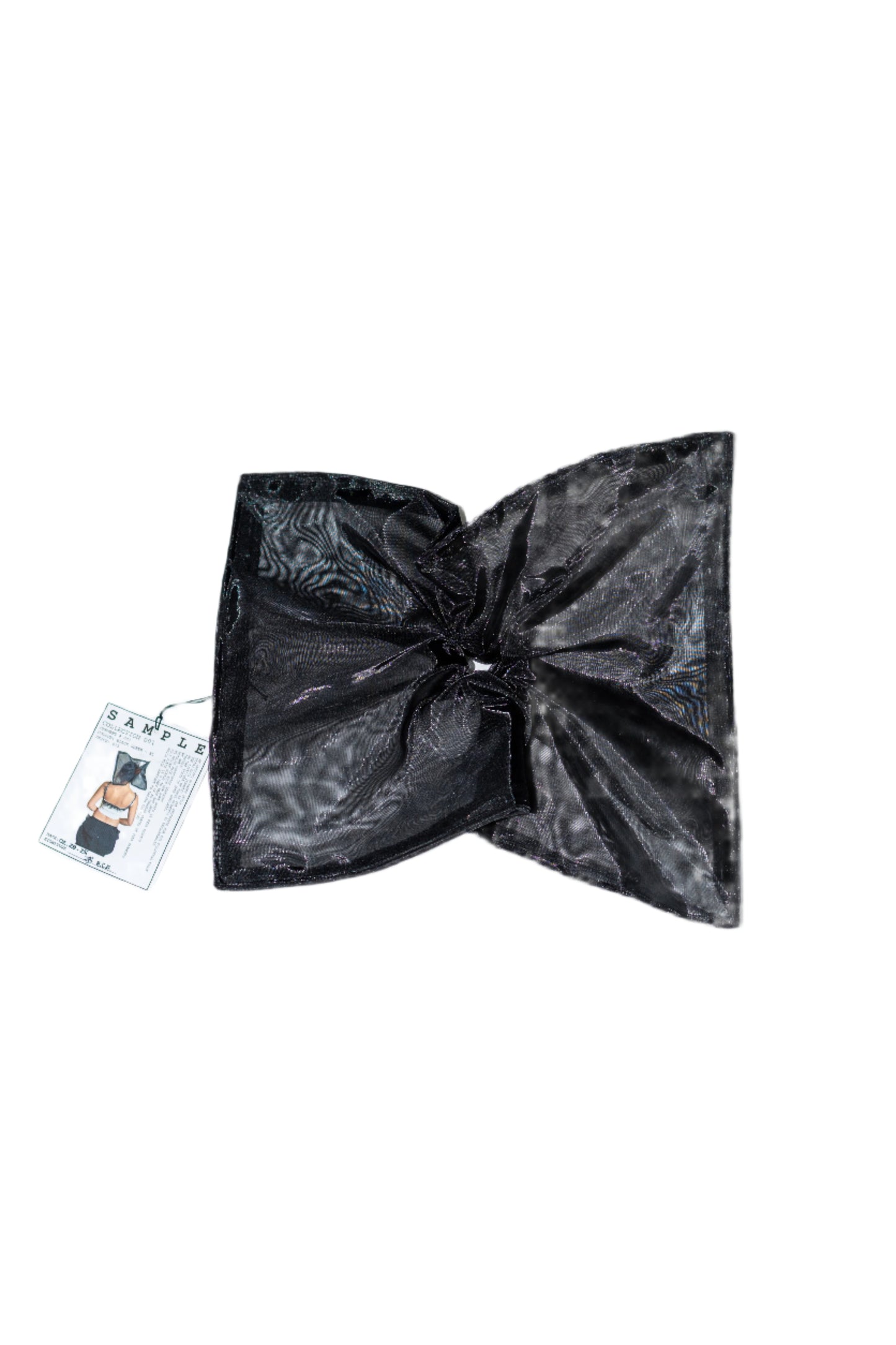 Sample Garment #007 Oversized Rectangle Scrunchie (Black Sheer)