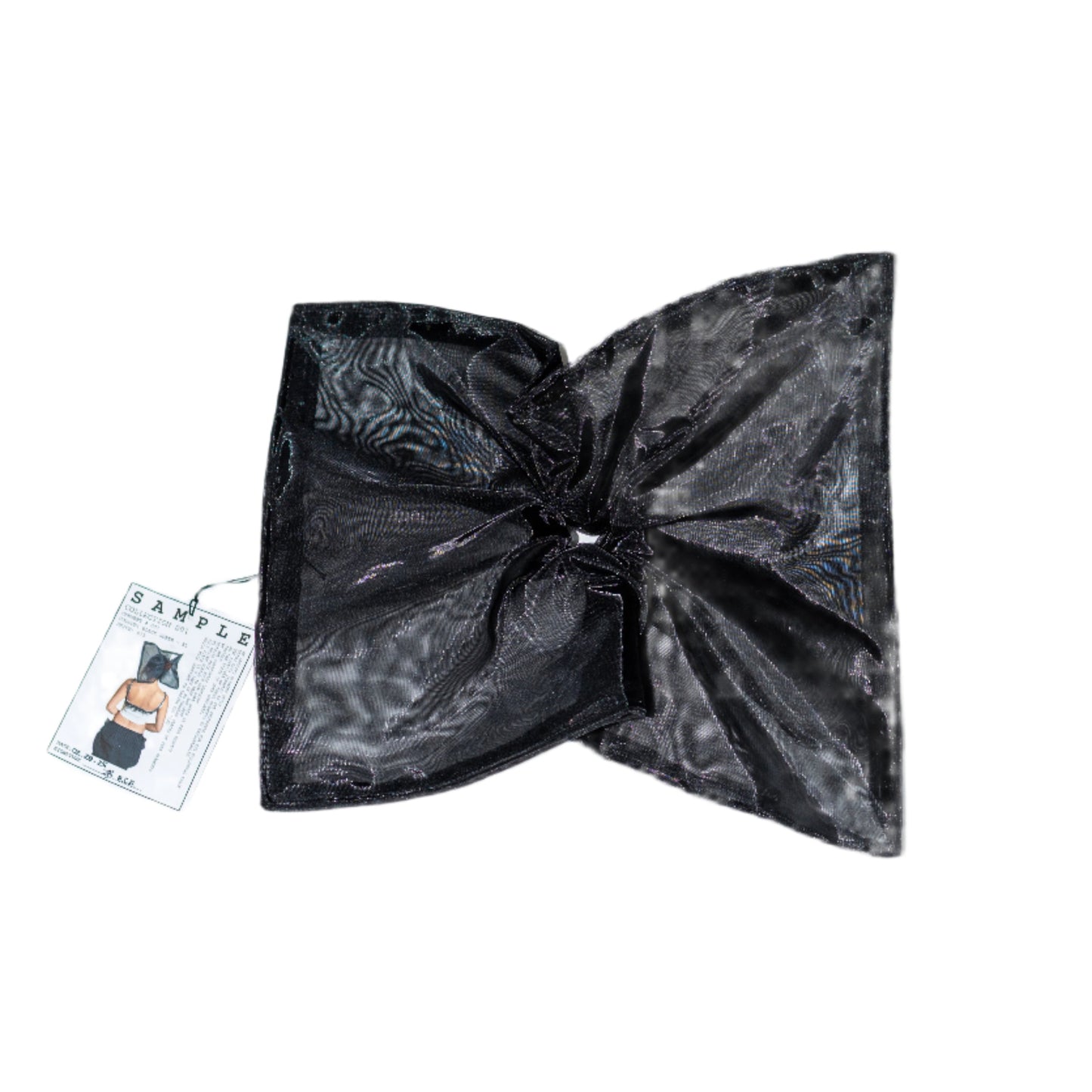 Sample Garment #007 Oversized Rectangle Scrunchie (Black Sheer)