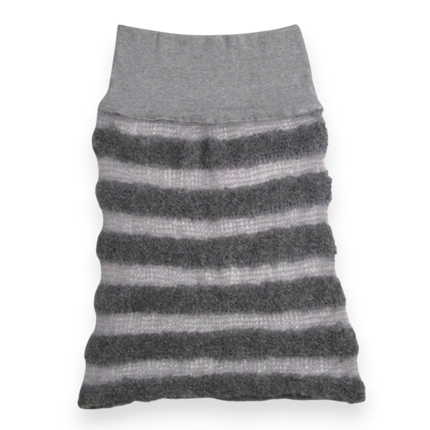ILuv2Knit Grey Bouclé & Mohair Drop Waist Skirt
