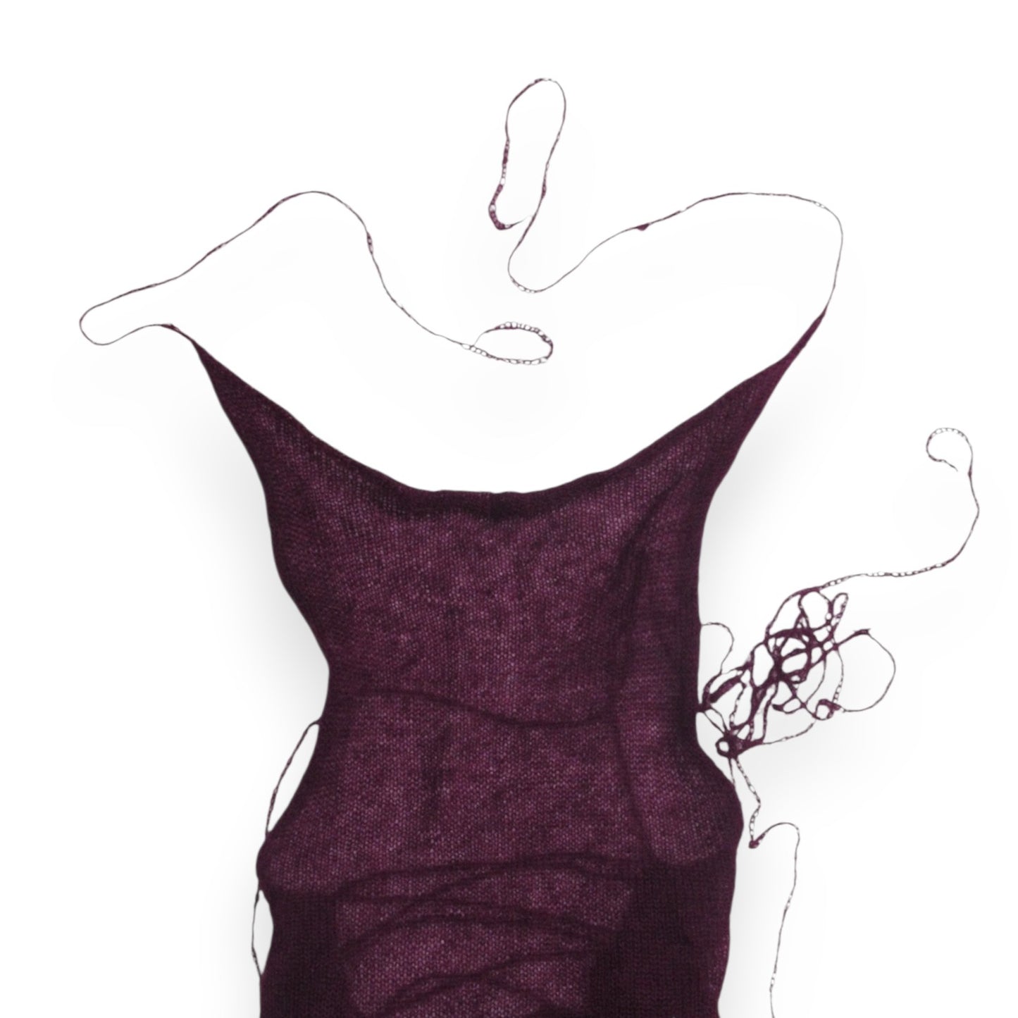 ILUV2KNIT Burgundy Mohair Halter with Corset Back