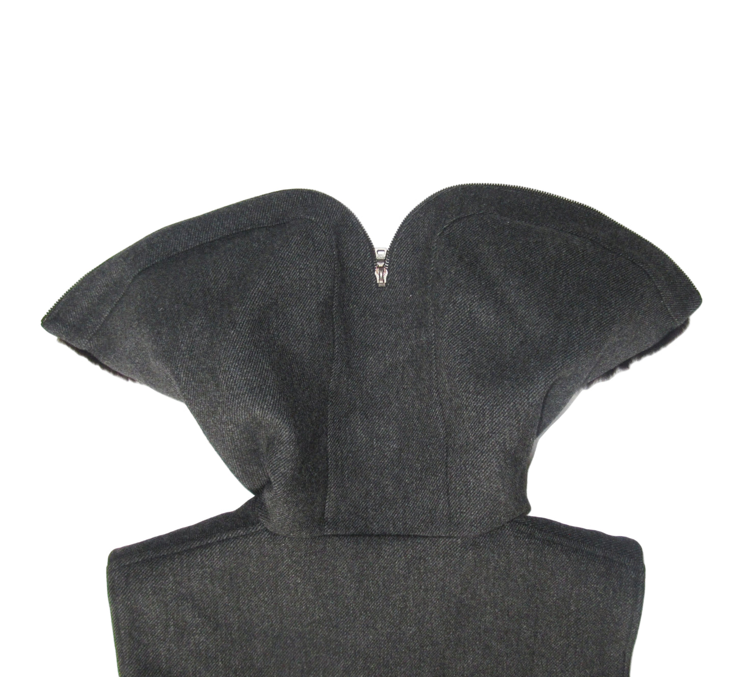 Prada Shearling Hood Cropped Wool Vest (FW2001) - Miuccia Prada Era