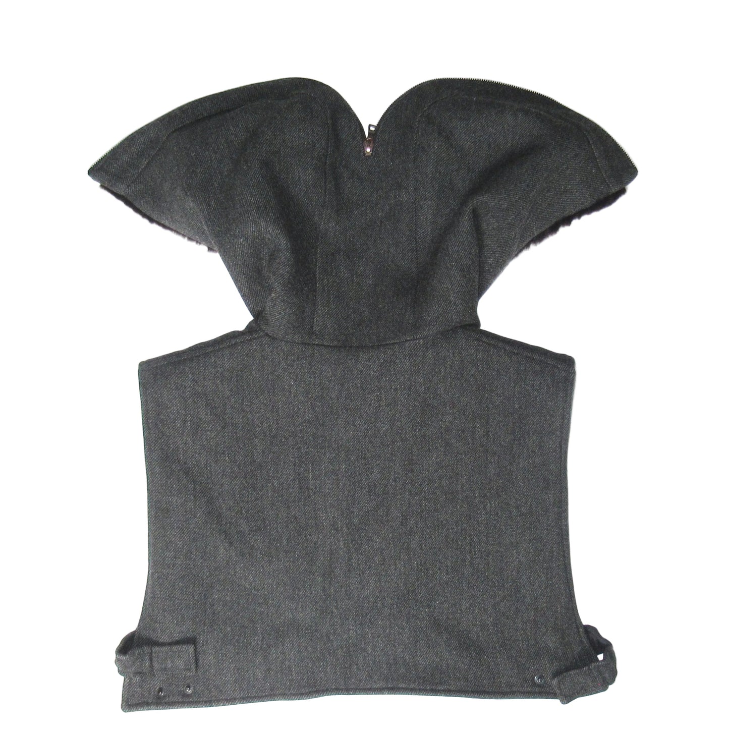 Prada Shearling Hood Cropped Wool Vest (FW2001) - Miuccia Prada Era