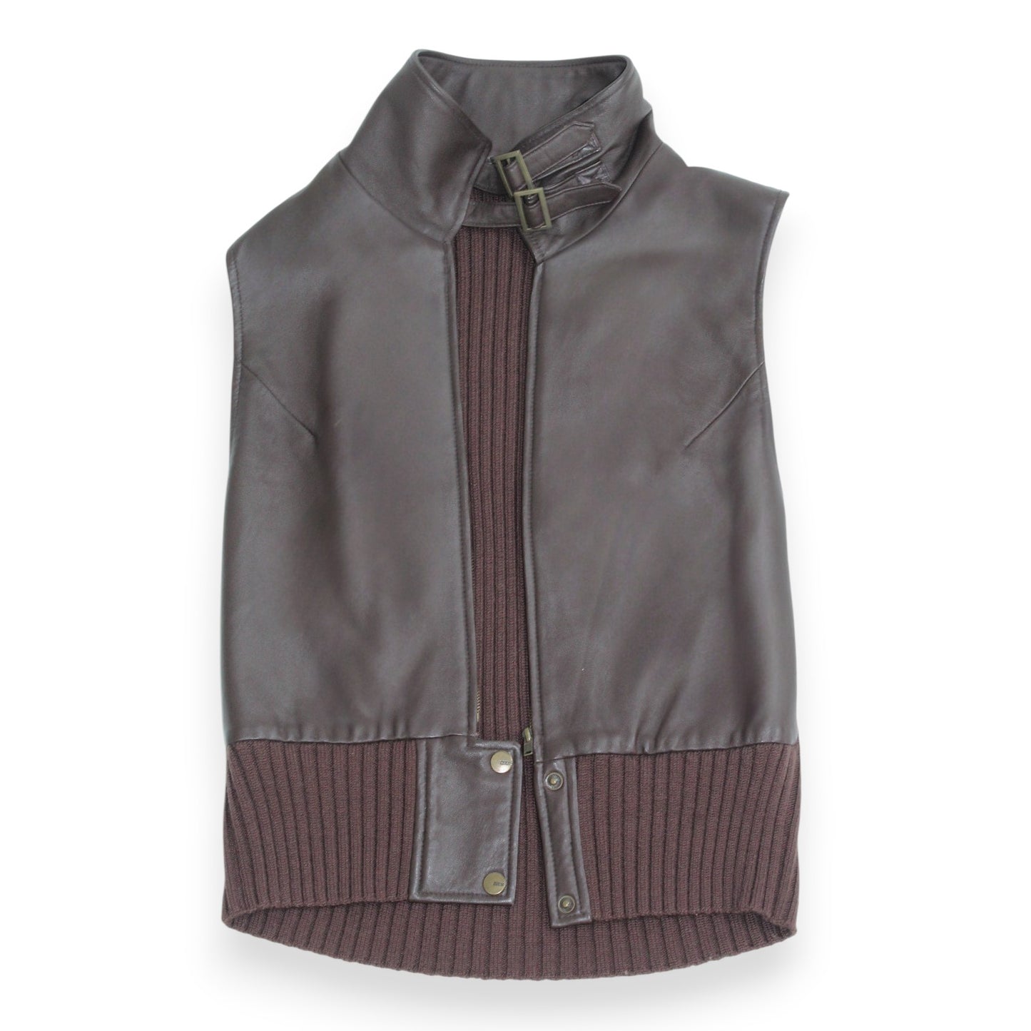 BCBG Leather Buckle Vest
