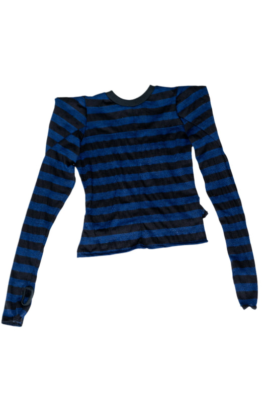 Sample Garment #018 Pointed Shoulder Longsleeve (Black/Blue Stripe)