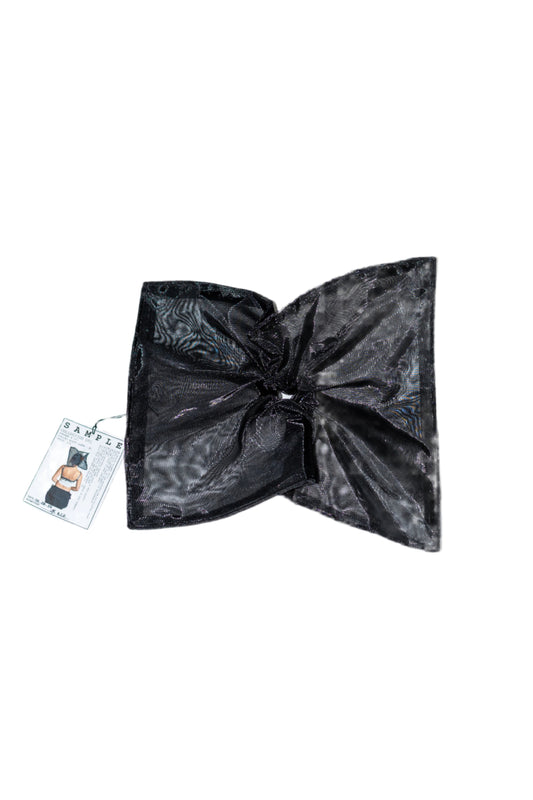 Sample Garment #007 Oversized Rectangle Scrunchie (Black Sheer)