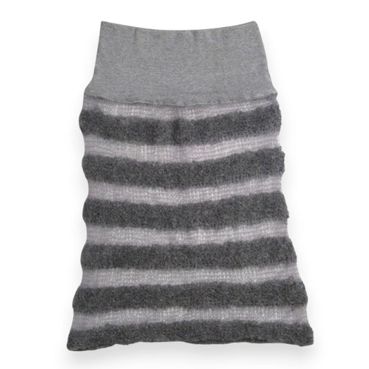 ILuv2Knit Grey Bouclé & Mohair Drop Waist Skirt