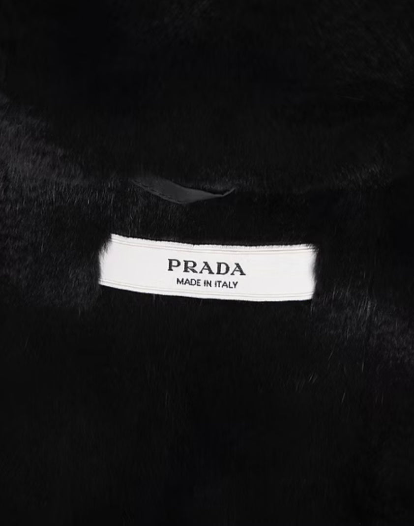Prada Shearling Hood Cropped Wool Vest (FW2001) - Miuccia Prada Era