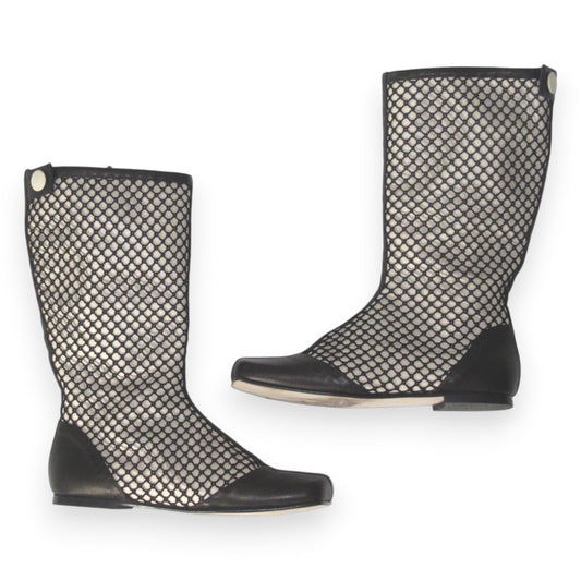 Madomorpho Sample Fishnet Leather Boots