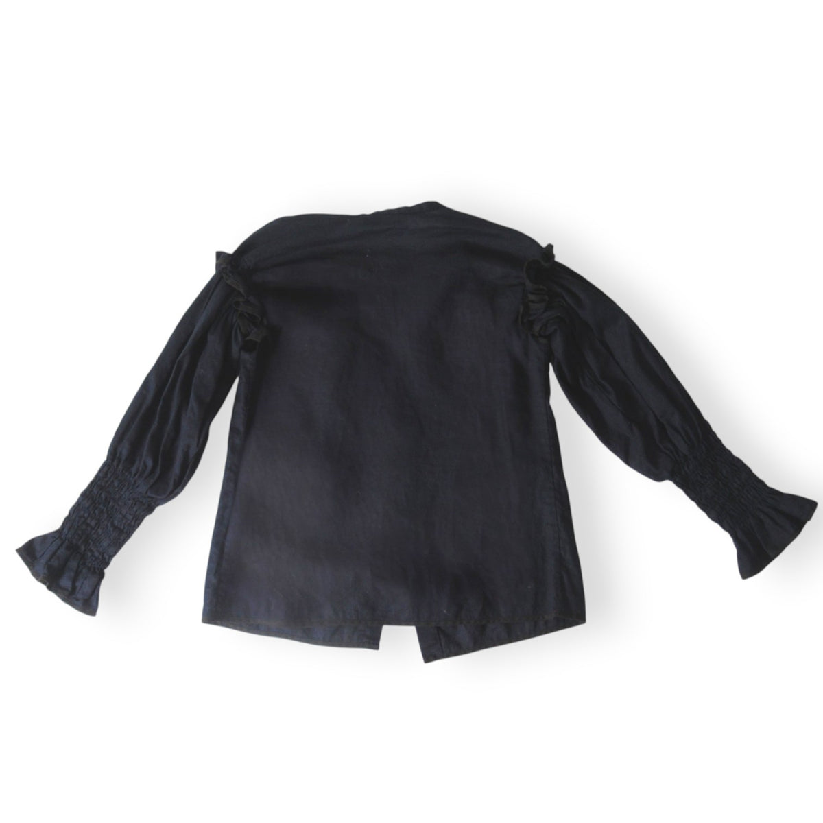 Claudette Frill Linen Button-Down Shirt