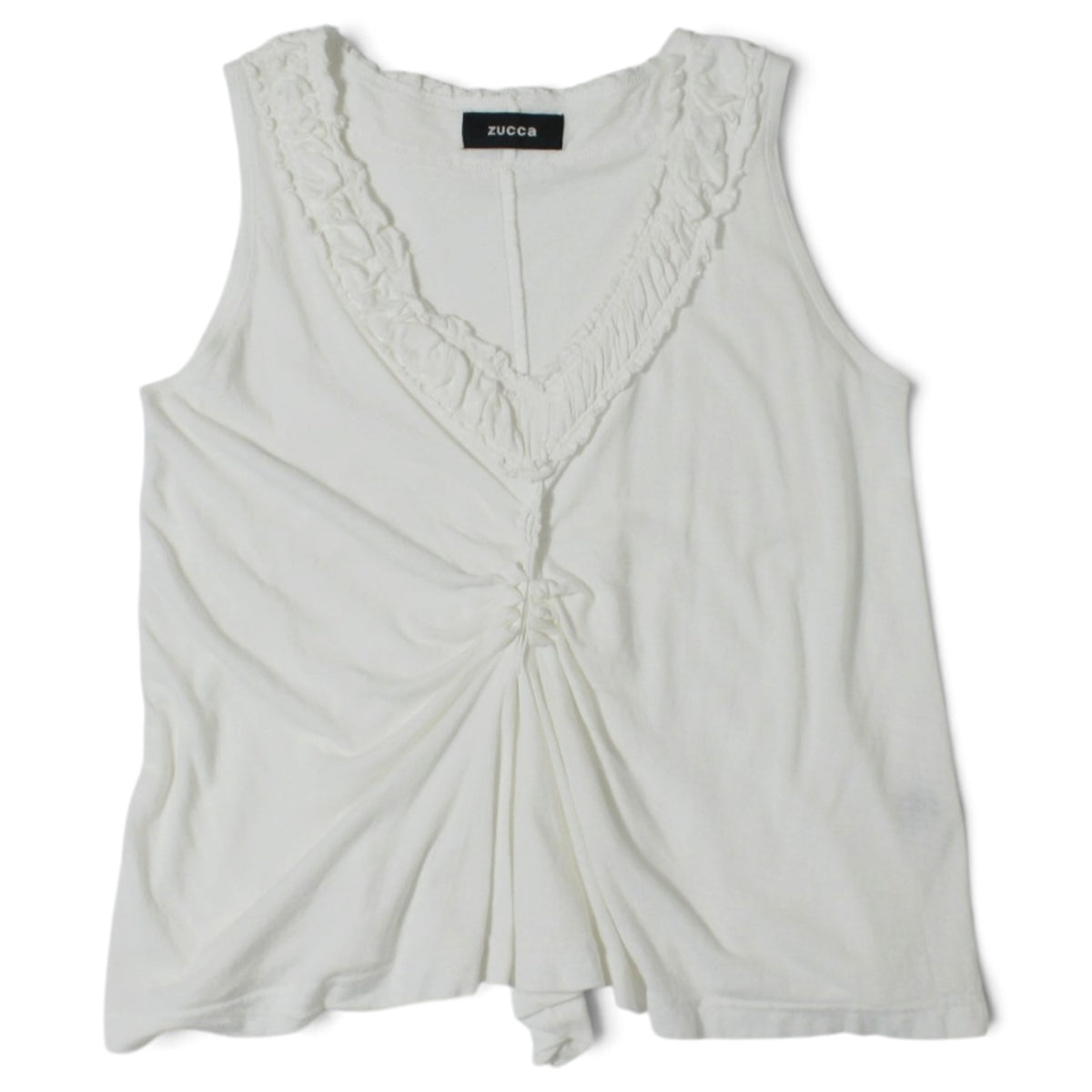 Zucca White Ruffle Tank