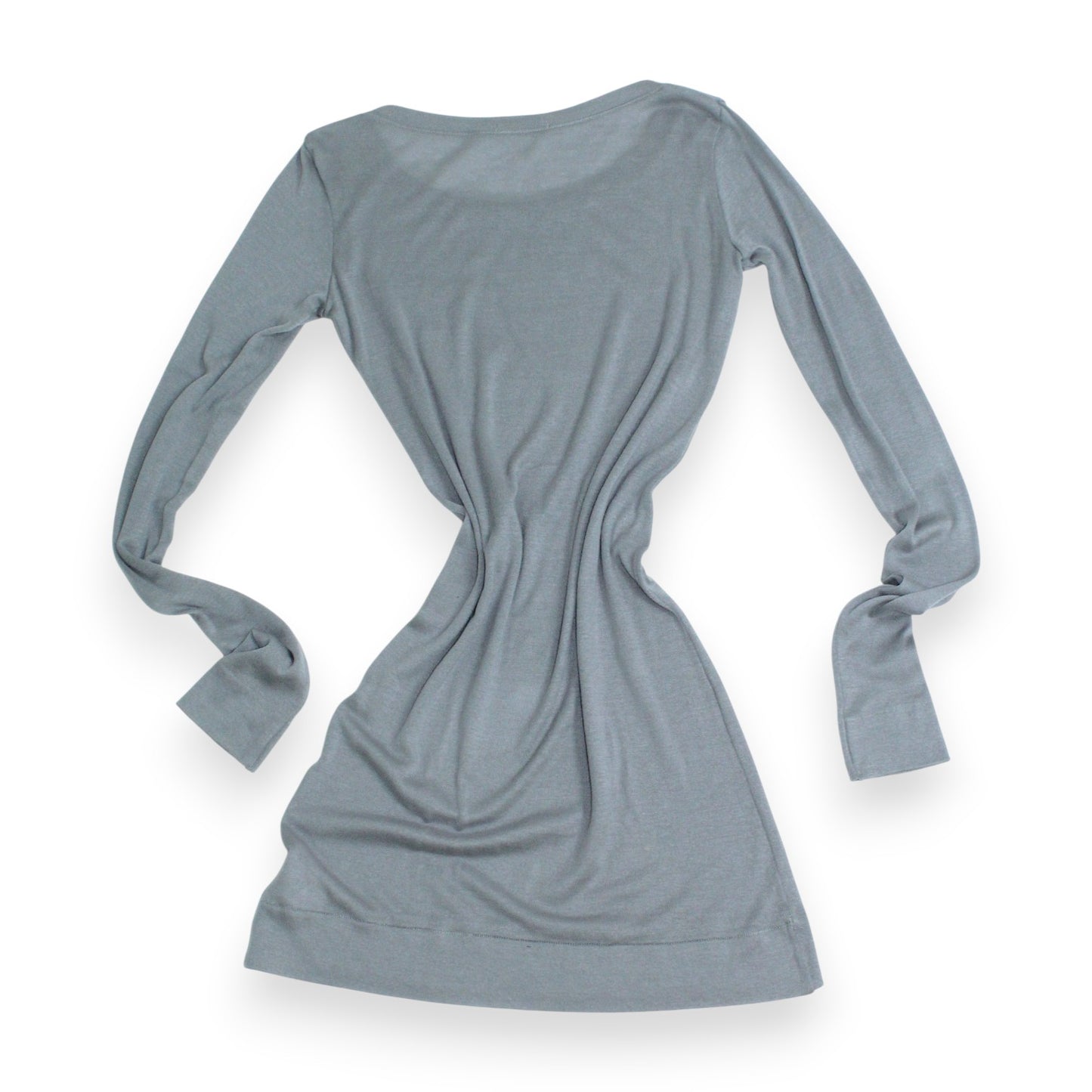 Marithé François Girbaud Long Sleeved Sheer Grey Dress