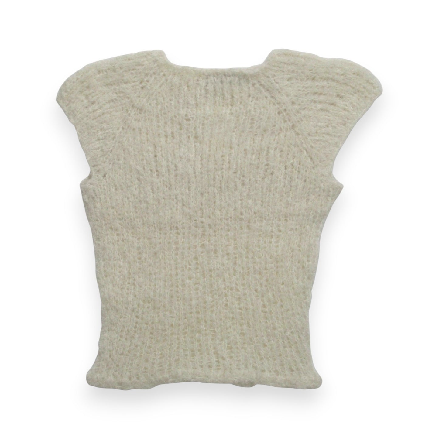 NoMachine White Bouclé Keyhole With Pearl Charm