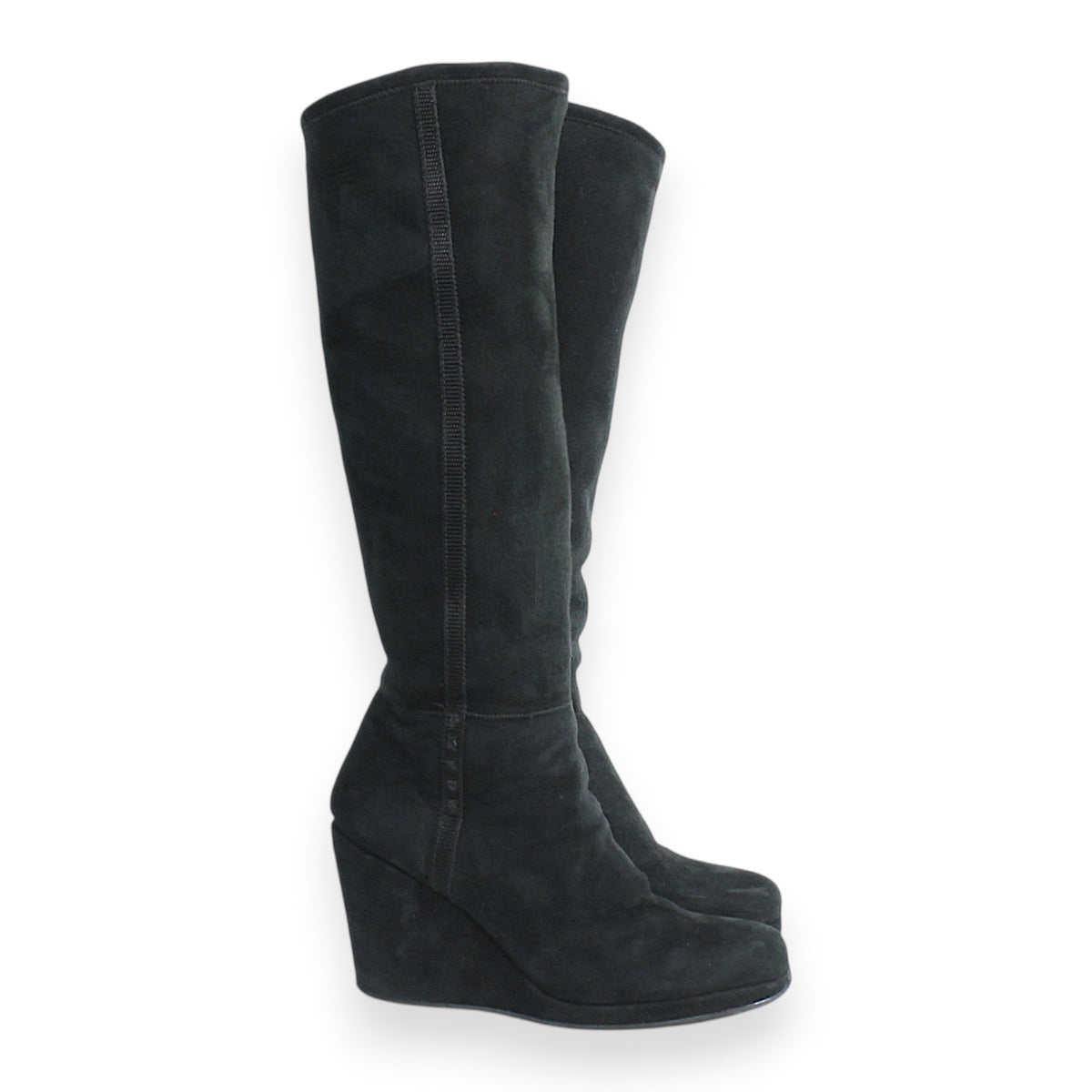 Prada Sherling Lined Wedge Boots