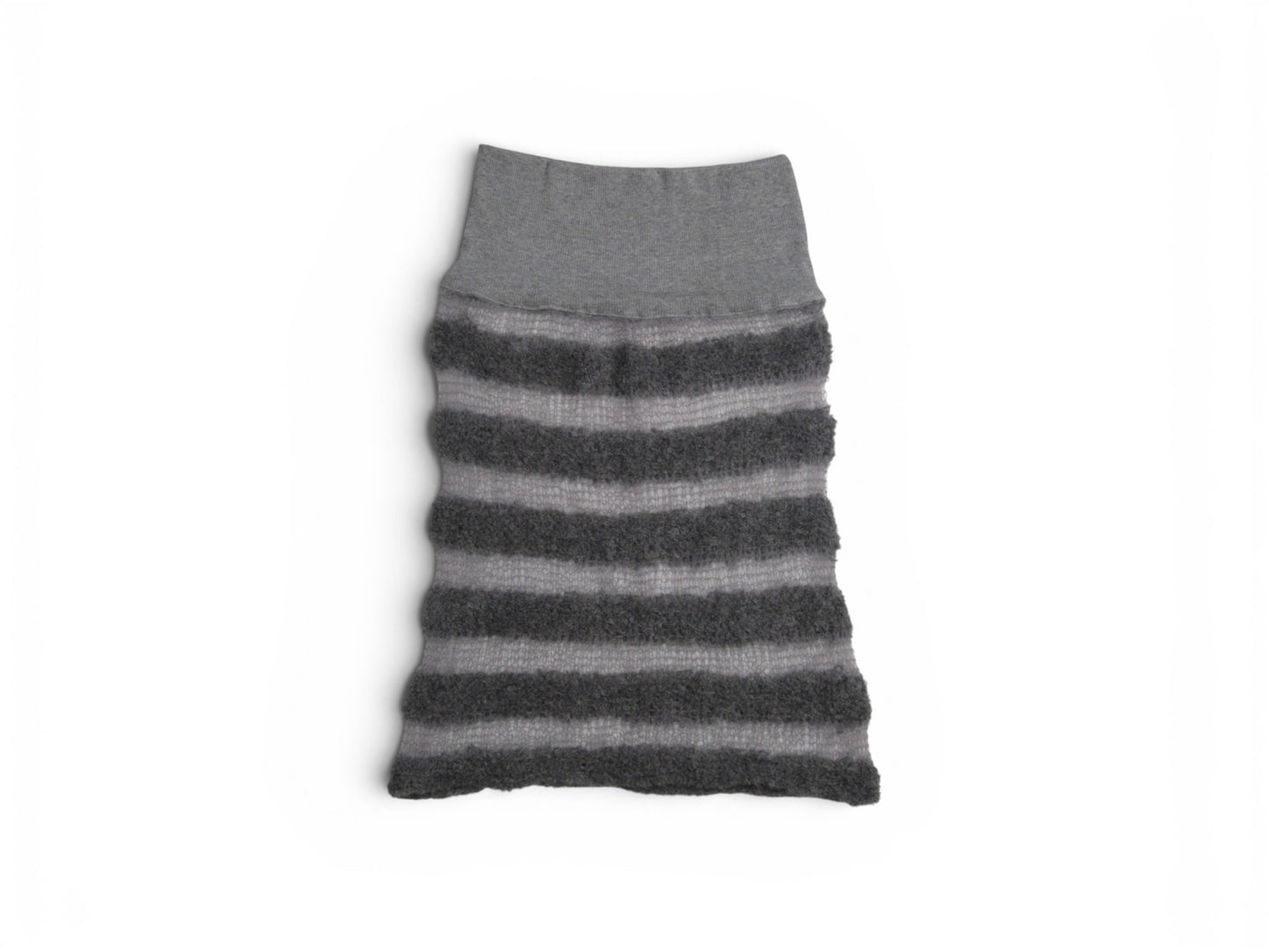 ILuv2Knit Grey Bouclé & Mohair Drop Waist Skirt
