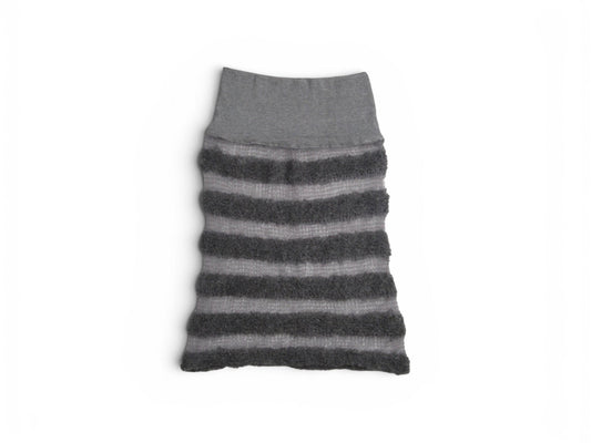 ILuv2Knit Grey Bouclé & Mohair Drop Waist Skirt