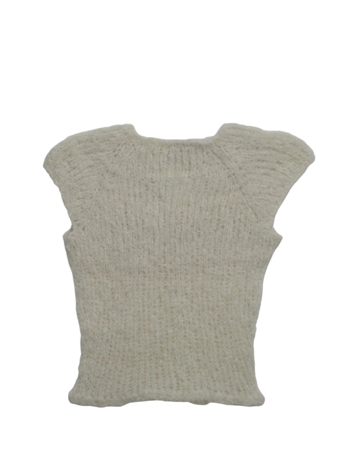 NoMachine White Bouclé Keyhole With Pearl Charm