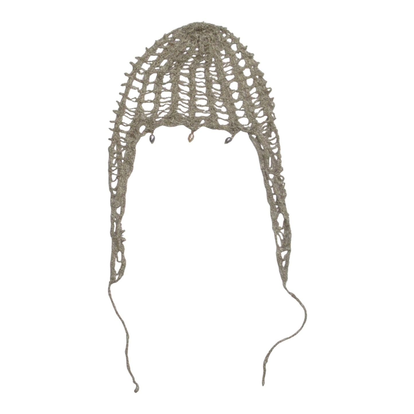 NoMachine White Bonnet With Pearl Charms