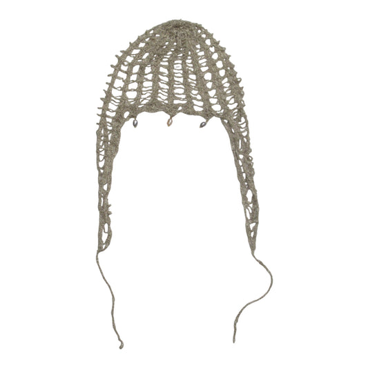 NoMachine White Bonnet With Pearl Charms