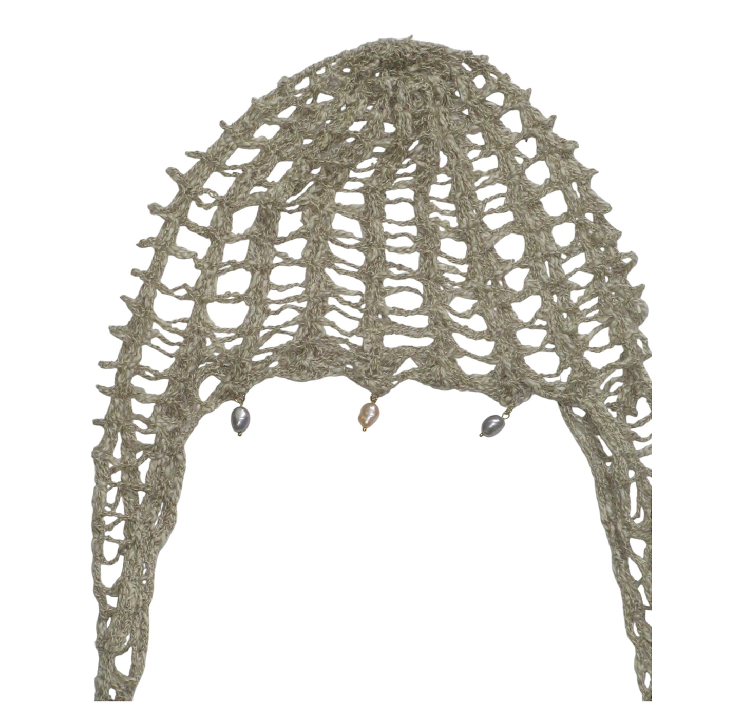 NoMachine White Bonnet With Pearl Charms