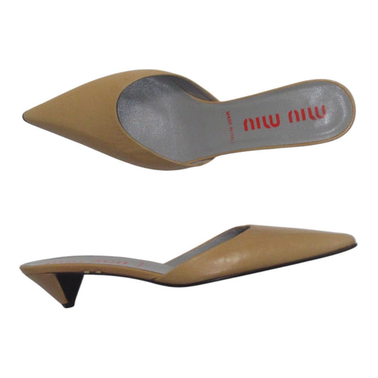 MIU MIU Leather Kitten Heels