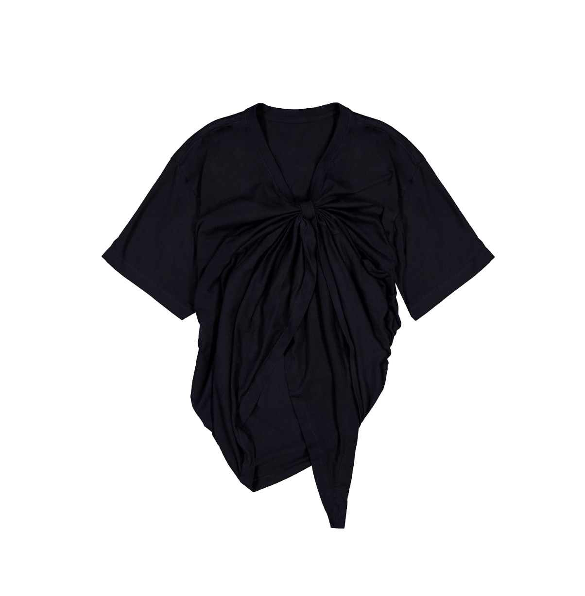 Bledno Nava Asymmetrical Draped Jersey T-Shirt Front Knot