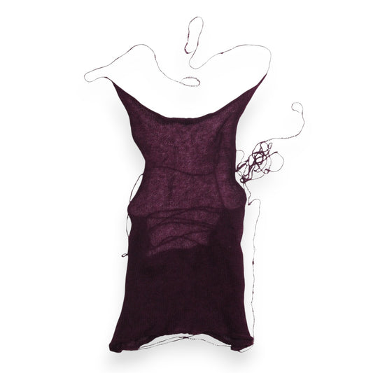 ILUV2KNIT Burgundy Mohair Halter with Corset Back